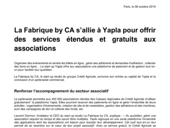 2019 08 10 La Fabrique by CA s’allie à Yapla pour offrir des services étendus aux associations.pdf