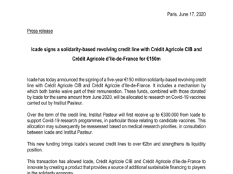 PR - Icade signs a solidarity-based revolving credit line with Crédit Agricole CIB and Crédit Agricole d'Ile-de-France for €150m.pdf