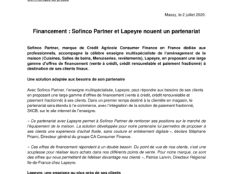 2020 07 02 Financement  Sofinco Partner et Lapeyre nouent un partenariat.pdf