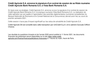 2021 01 04 Crédit Agricole S.A. annonce la signature d'un contrat de cession de sa filiale roumaine.pdf