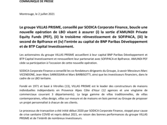 2021 07 02 Le groupe VILLAS PRISME, conseillé par SODICA Corporate Finance, boucle une nouvelle opération de LBO.pdf
