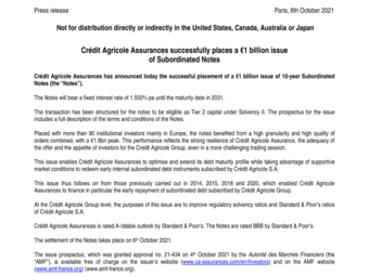2021 10 06 CA Assurances successfully places a €1 billion issue.pdf