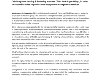 20211109 Crédit Agricole Leasing  Factoring acquires Olinn from Argos Wityu.pdf