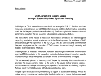 2022 01 11 Crédit Agricole CIB supports Veepee through a Sustainability-linked Syndicated financing.pdf