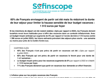 Les Français et le budget vacances écoresponsables : infographie