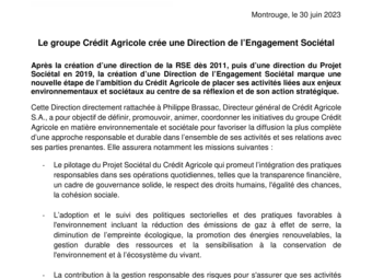 2023 06 30_ CP Le Groupe Crédit Agricole crée une Direction de l'engagement sociétal.pdf
