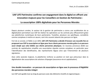 UAF LIFE Patrimoine - La souscription 100% digitalisée pour les Personnes Morales.pdf
