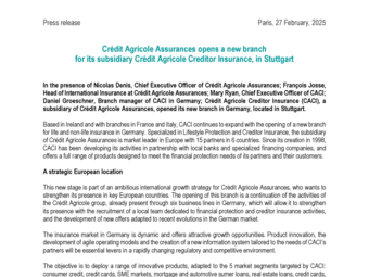 Crédit Agricole Assurances opens a new branch for its subsidiary Crédit Agricole Creditor Insurance, in Stuttgart.pdf