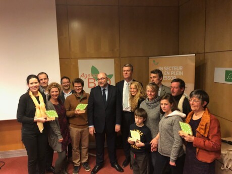 5ème édition des Trophées de l’Excellence Bio. Le Crédit Agricole et l’Agence Bio récompensent la Bergerie « Les Sonnailles » et « Croq’Champs »