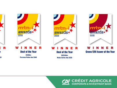 Credit Agricole CIB wins “Best Asian Private Placement Dealer of the Year” at mtn-i APAC Awards 2018