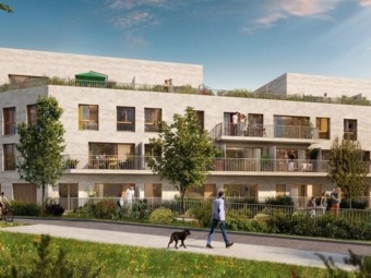Crédit Agricole Immobilier pose la première pierre de Bellarea, un écrin de verdure   au cœur de l'écoquartier des Doux-Epis, à Cergy (95)