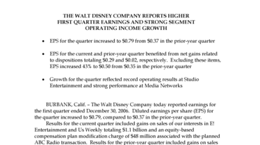 The Walt Disney Company reports higher first quarter earnings and strong sement operating income gro.pdf