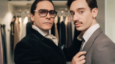 Disney+ - Becoming Karl Lagerfeld - Daniel Brühl & Théodore Pellerin (3).jpg