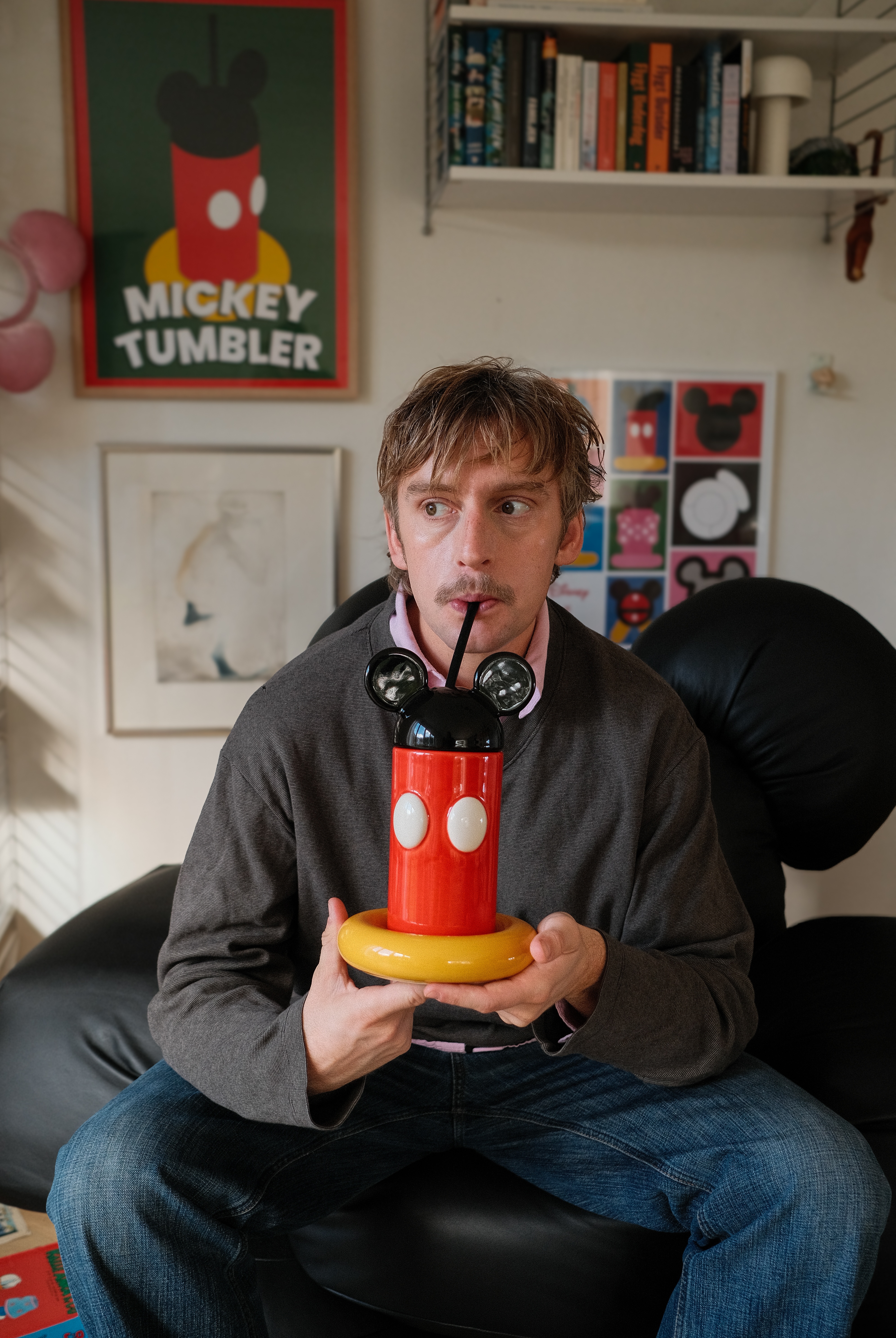 Gustaf Westman with Mickey Tumbler on Mickey Sofa.jpg