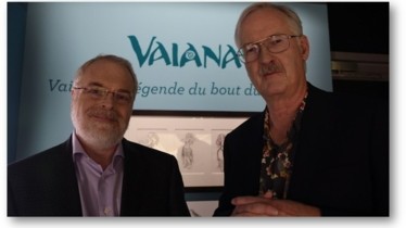 Ron Clements et John Musker découvrent l'exposition Disney au Musée Art Ludique