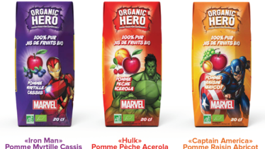 CAPTAIN AMERICA, IRON MAN ET HULK REPARTENT EN MISSION POUR FAIRE DECOUVRIR AUX ENFANTS LA GAMME DE JUS DE FRUITS 100% PUR JUS