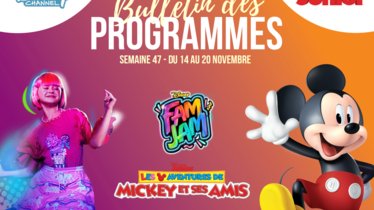 Chaînes Disney : bulletins des programmes semaine 47