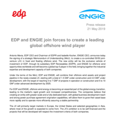 EDP and ENGIE join forces to create a leading