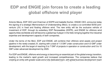 EDP and ENGIE join forces to create a leading