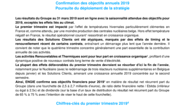 Informations financières ENGIE au 31 mars 2019