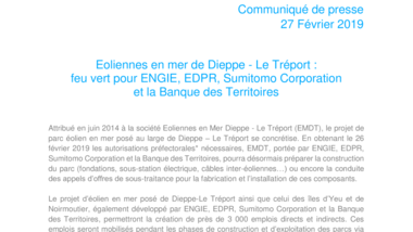 Eoliennes en mer de Dieppe - Le Tréport - feu vert pour ENGIE, EDPR, Sumitomo Corporation et la Banque des Territoires.pdf