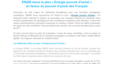 ENGIE lance le plan « Energie pouvoir d’achat » en faveur du pouvoir d’achat des Français