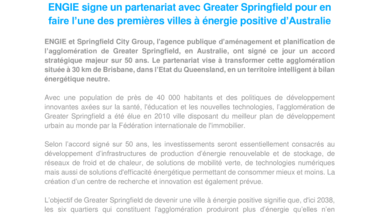 ENGIE signe un partenariat avec Greater Springfield pour en faire l’une des premières villes à énergie positive d’Australie
