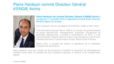 Pierre Hardouin nommé Directeur Général d’ENGIE Axima