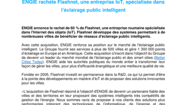 ENGIE rachète Flashnet, une entreprise IoT, spécialisée dans l’éclairage public intelligent
