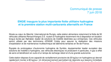 ENGIE inaugure la plus importante flotte utilitaire hydrogène et la première station multi-carburants alternatifs en France