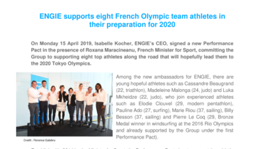 ENGIE supports eight French Olympic team athletes in their preparation for 2020