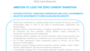 ENGIE Capital Markets Day 2019 - Ambition to lead the zero carbon transition