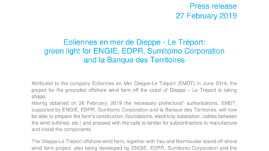 Eoliennes en mer de Dieppe - Le Tréport  : green light for ENGIE, EDPR, Sumitomo Corporation and la Banque des Territoires.pdf