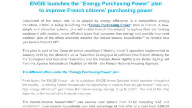ENGIE launches the “Energy Purchasing Power” plan to improve French citizens’ purchasing power