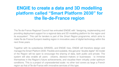 ENGIE to create a data and 3D modelling platform called “Smart Platform 2030” for the Île-de-France region