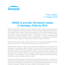 ENGIE to provide 100 electric buses in Santiago, Chile by 2019