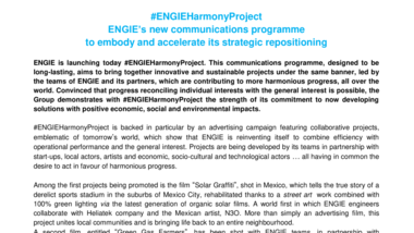 #ENGIEHarmonyProject ENGIE’s new communications programme to embody and accelerate its strategic repositioning