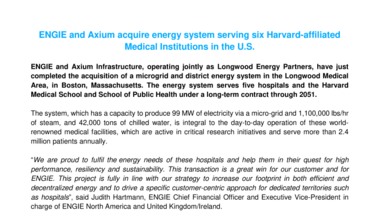 ENGIE and Axium acquire energy system serving six Harvard-affiliated Medical Institutions in the U.S.