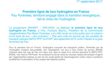 Première ligne de bus hydrogène en France : Pau Pyrénées, territoire engagé dans la transition énergétique, fait le choix de l’hydrogène