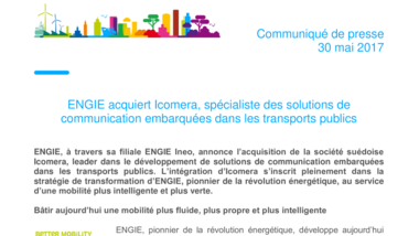 ENGIE acquiert Icomera, spécialiste des solutions de communication embarquées dans les transports publics