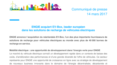 ENGIE acquiert EV-Box, leader européen dans les solutions de recharge de véhicules électriques