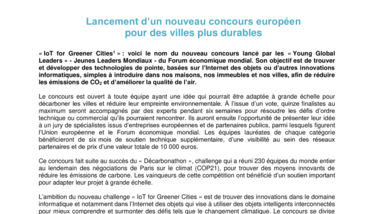 Lancement d’un nouveau concours européen pour des villes plus durables