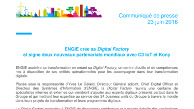 ENGIE crée sa Digital Factory et signe deux nouveaux partenariats mondiaux avec C3 IoT et Kony