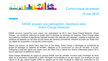 ENGIE acquiert une participation majoritaire dans Green Charge Networks