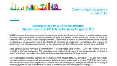 Démarrage des travaux de construction du parc solaire de 100 MW de Kathu en Afrique du Sud