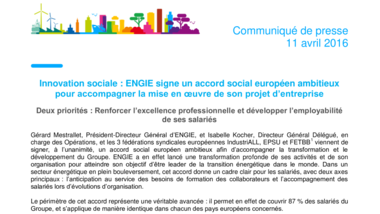 Innovation sociale : ENGIE signe un accord social européen ambitieux pour accompagner la mise en œuvre de son projet d’entreprise.pdf