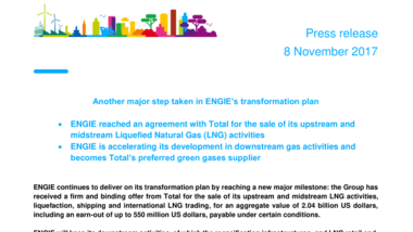 Another major step taken in ENGIE’s transformation plan