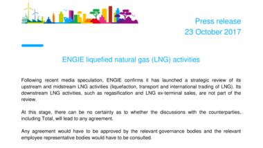 ENGIE liquefied natural gas (LNG) activities