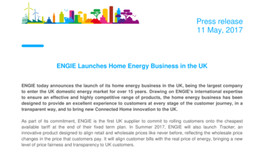 ENGIE Launches Home Energy Business in the UK