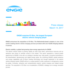 ENGIE acquires EV-Box, the largest European electric vehicle charging player
